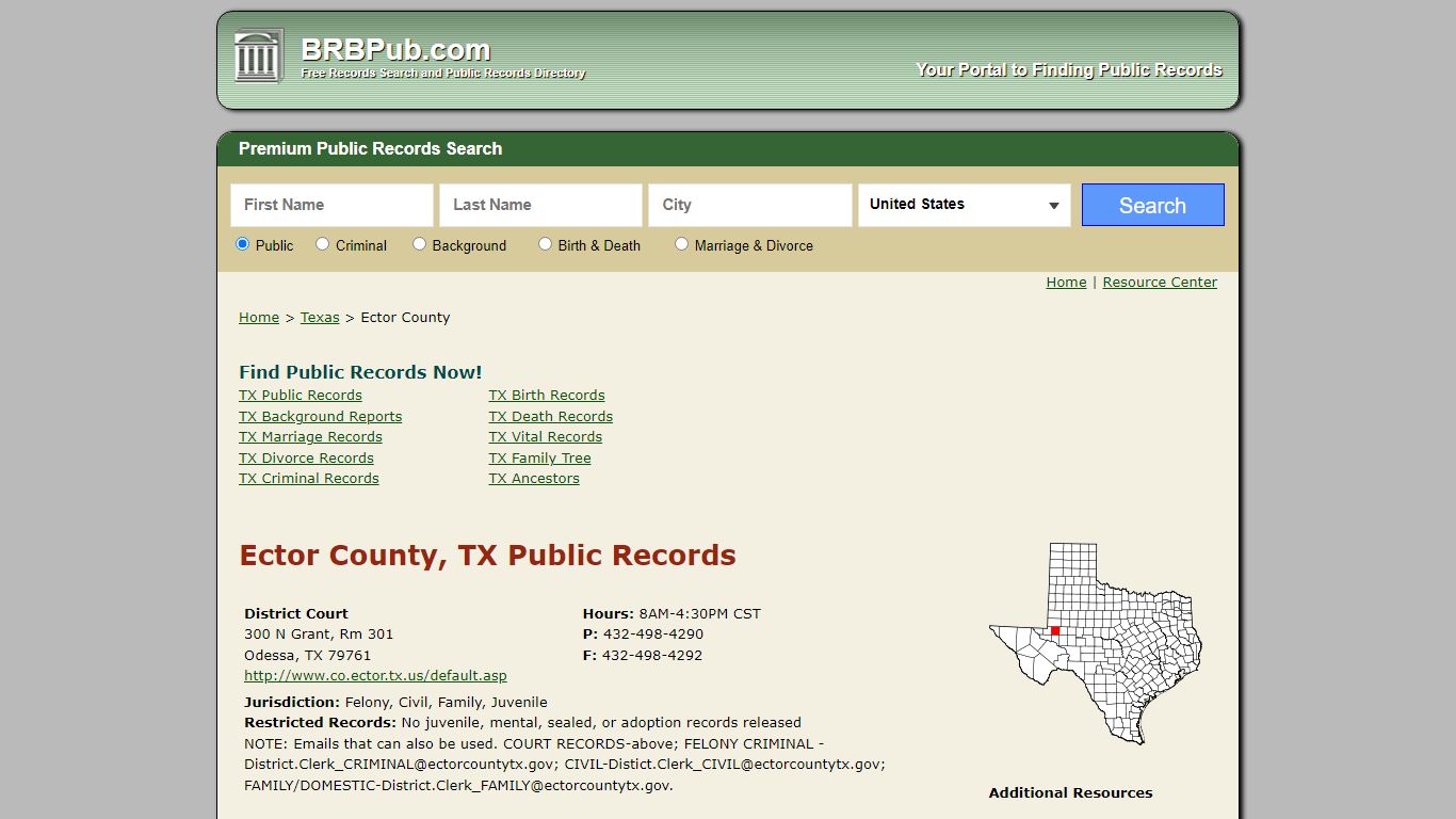 Ector County Public Records | Search Texas Government ...